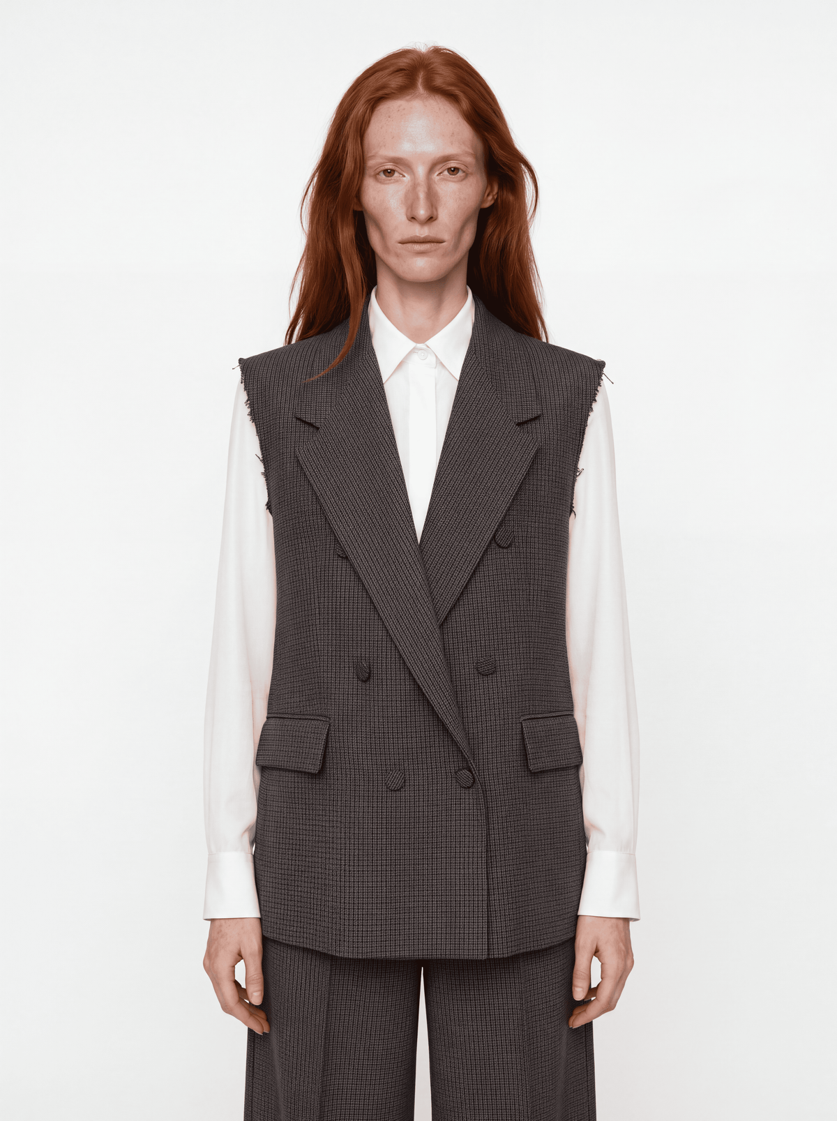 Blazer smanicato check - moro