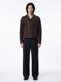 Chiodo in suede - moro