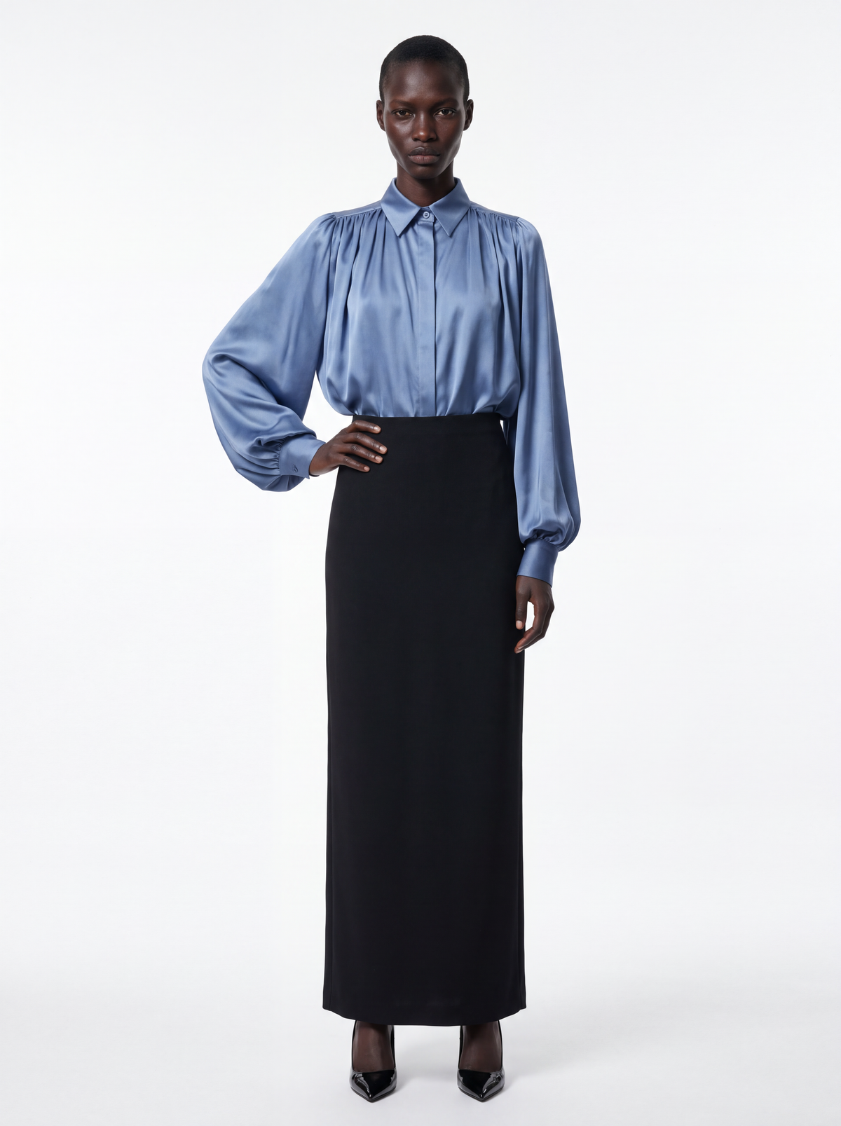 Blusa viscosa lucida - polvere