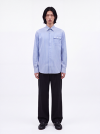 Camicia taschino regular fit bastoncino - celeste