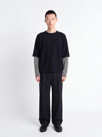 Maglia urban stripes merino - nero