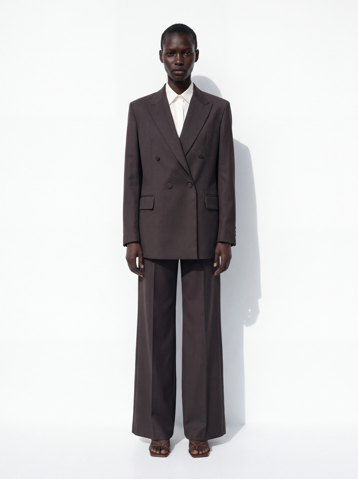 Tailleur doppiopetto 4 bottoni - fango
