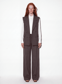 Tailleur smanicato check - moro